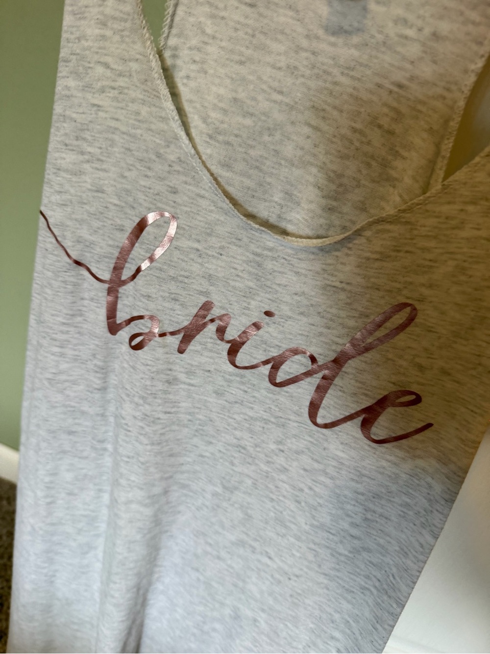 Amazon Grey Racerback Tank with Rose Gold Script - Picture 3 of 4